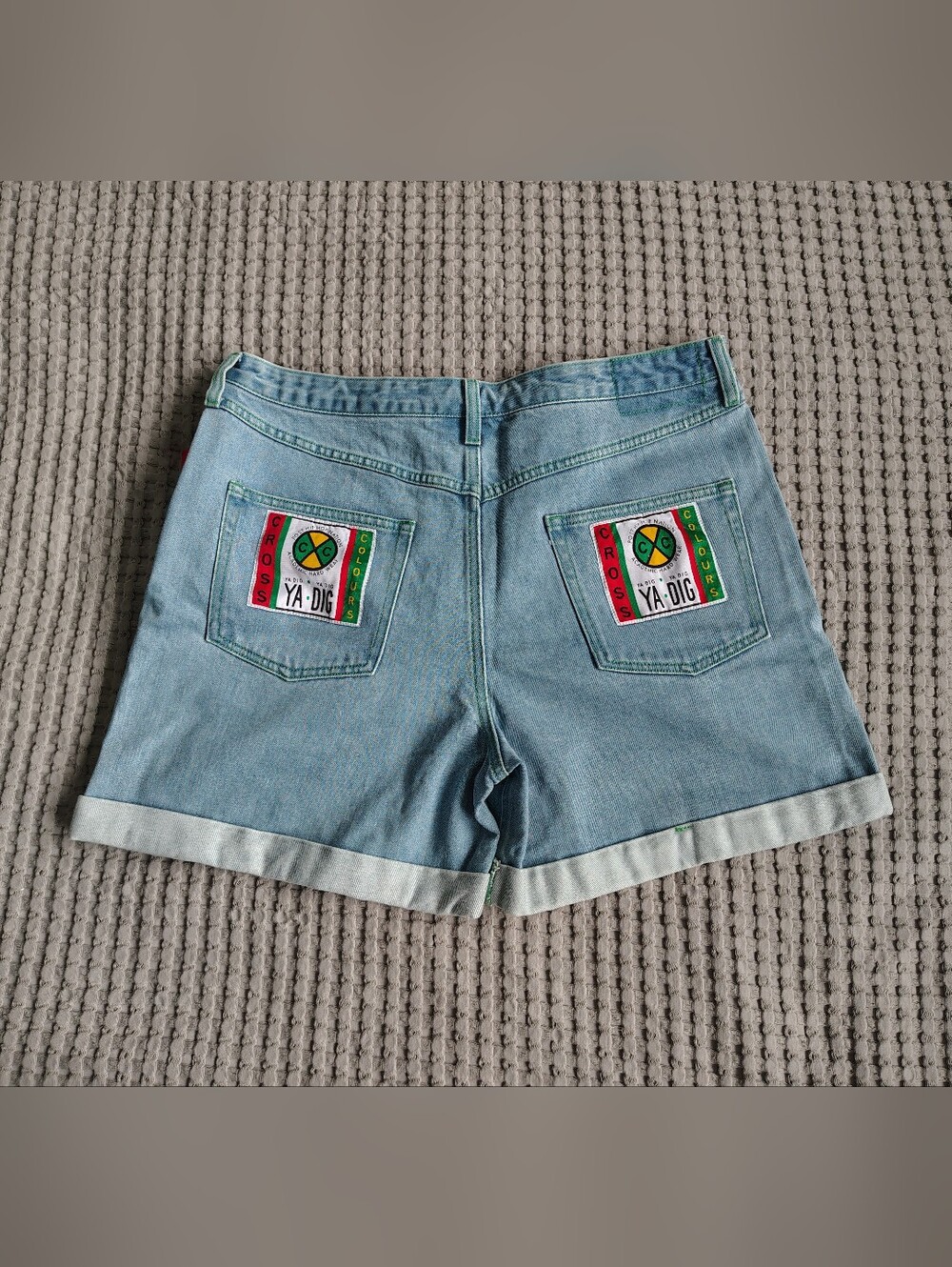 NWT Deadstock Cross Colours Cuffed High-Rise Jean Shorts